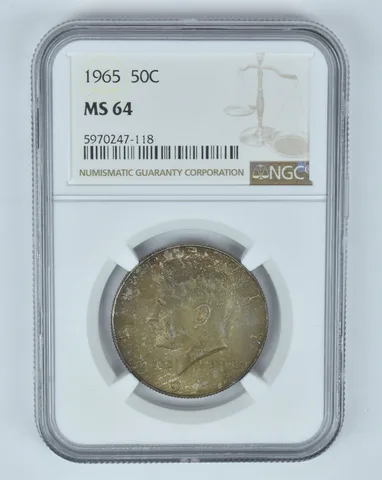 MS64 1965 Kennedy Half Dollar - Graded NGC Toned! *8970
