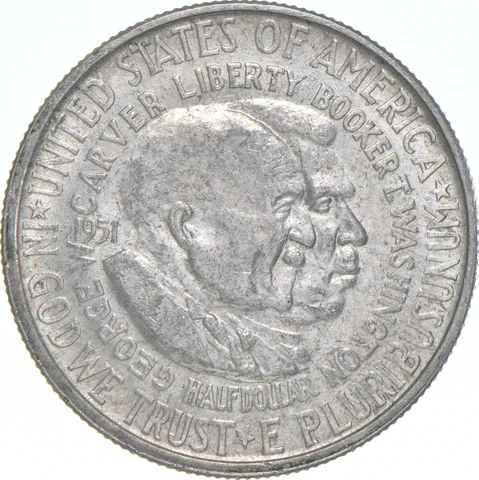 AU 1951 Carver Washington Freedom Commemorative Silver Half Dollar