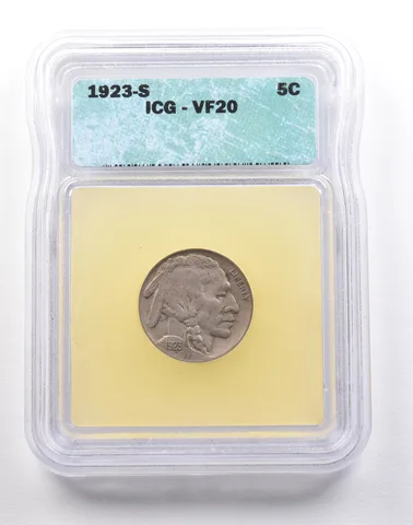1923-S Indian Head Buffalo Nickel VF20 ICG *2206
