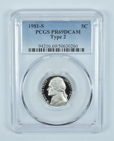 1981-S Jefferson Nickel Type 2 PR69 DCAM PCGS Blue Label