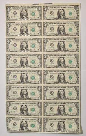 Lot (16) 1981 $1 New York NY FRN Green Seal Uncut Sheet *5921