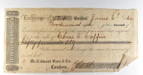 1862 Boston MA Mr Calmont Bros & Co Check Exchange *8368