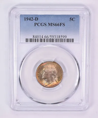 1942-D Jefferson Nickel MS66 FS PCGS Beautiful Tone *1137