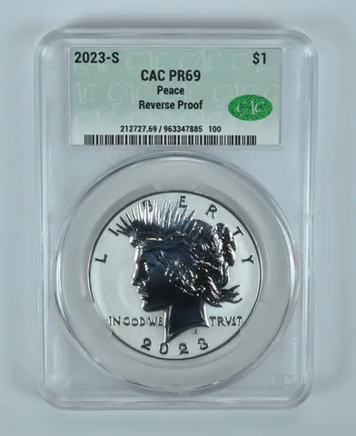 2023-S Peace Silver Dollar Reverse Proof PR69 CAC CACg
