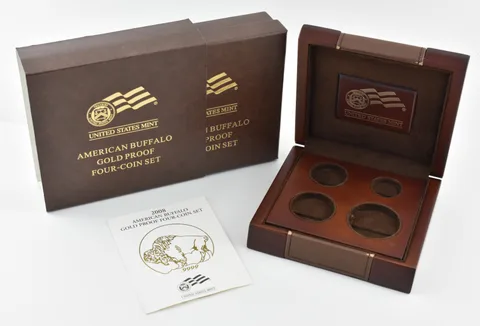 OGP 2008-W Gold Buffalo 4-Coin Set Proof BOX & COA - NO COINS