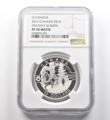 2013 Canada 10 Dollars Silver O Canada Holiday Season PF70 Matte NGC *8260