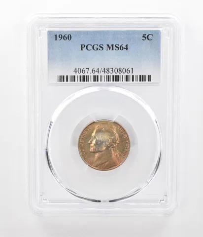 1960 Jefferson Nickel MS64 PCGS Beautiful Tone *2396