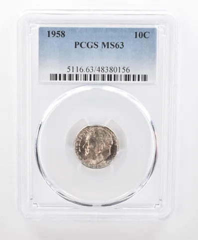 1958 Roosevelt Dime MS63 PCGS Beautiful Tone *2728