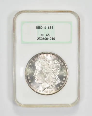 MS65 1880-S Morgan Silver Dollar - Graded NGC a0713