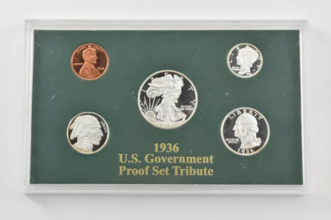 1936 US Government Proof Set Tribute W/ CoA a8207