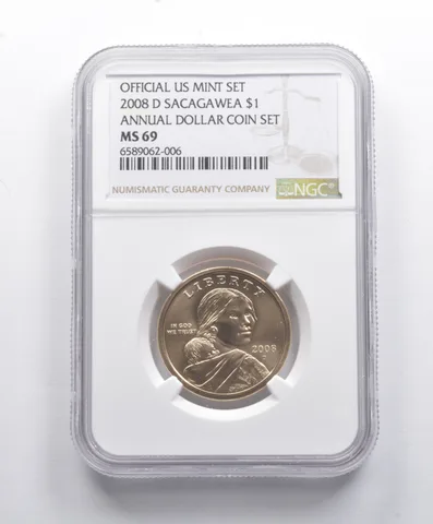 2008-D Sacagawea $1 Annual Dollar Coin Set MS69 NGC