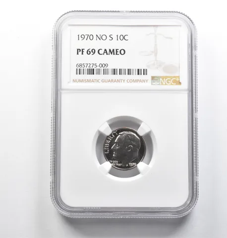 PF69 Cam 1970 No S Roosevelt Dime NGC *0755