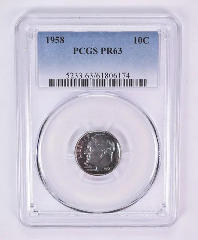1958 Roosevelt Dime PR63 PCGS Beautiful Tone *1127