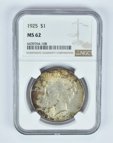 MS62 1924 Peace Silver Dollar NGC - Great Golden Tone a7851