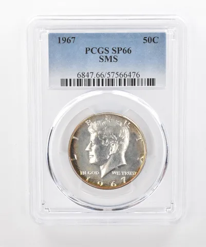 1967 Kennedy Half Dollar SMS SP66 PCGS Beautiful Tone *1356