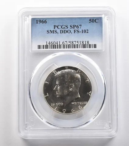 1966 Kennedy Half Dollar SMS Doubled Die Obverse SP67 PCGS *4845