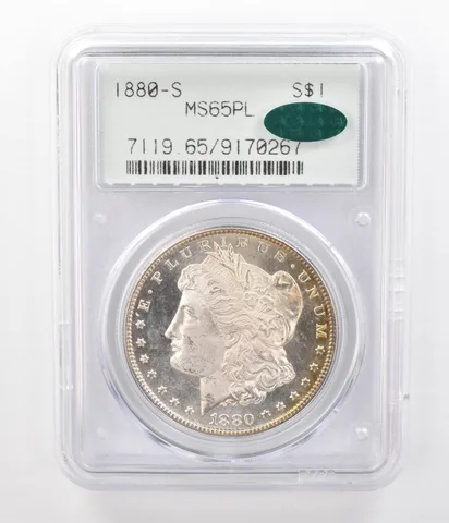 1880-S Morgan Silver Dollar MS65 PL PCGS OGH CAC Beautifully Toned a9257