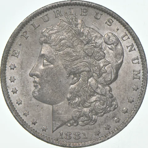 AU+ 1881-O Morgan Silver Dollar (1 coin)