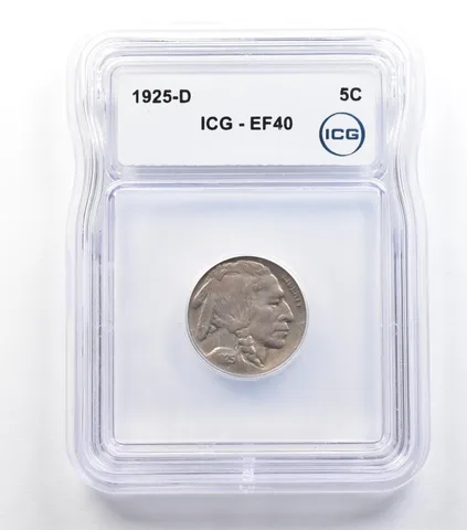 1925-D Indian Head Buffalo Nickel EF40 ICG *9316