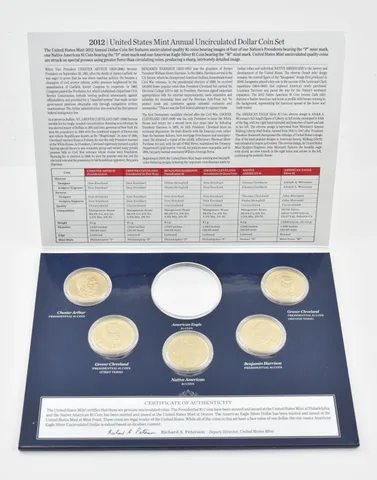 2012 Presidential & Sacagawea US Mint Annual Dollar Set NO ASE (5 coins)