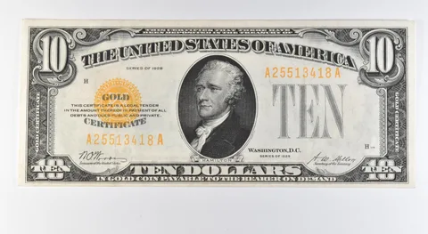 1928 $10 Gold Certificate Yellow Seal Fr#2400 *9576