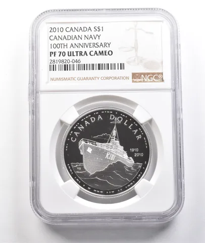 2010 Canada Silver Dollar Canadian Navy 100th Anniversary PF70 UCAM NGC *3819
