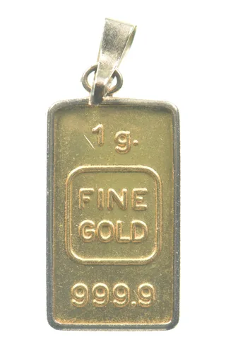 1 Gram Gold Bar In Bezel Pendant *5247
