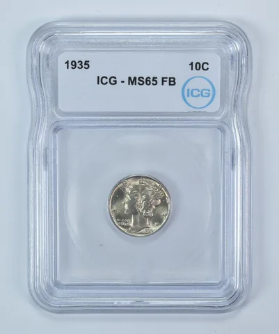 1935 Mercury Dime MS65 FB ICG
