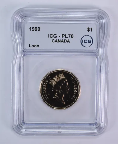 1990 Canada 1 Dollar Loon PL70 ICG
