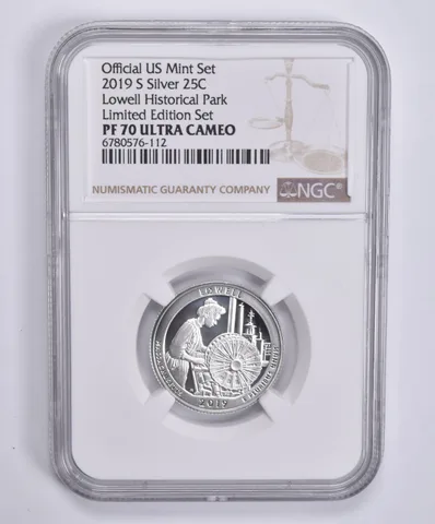 2019-S Silver Quarter Lowell Historical Park Limited Edition PF70 UCAM NGC