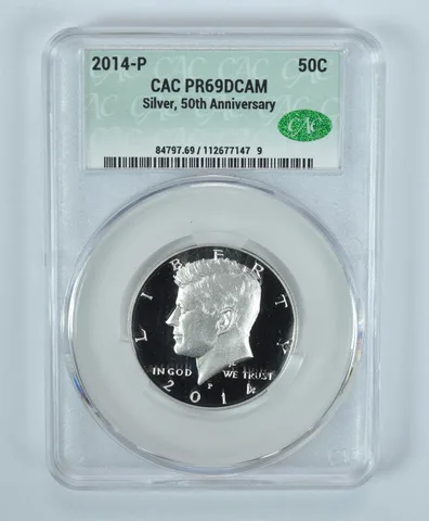 2014-P Kennedy Half Dollar Silver 50th Anniversary PR69 DCAM CAC CACg