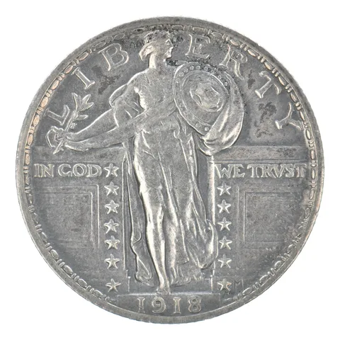 1918 Standing Liberty Quarter Beautiful Tone *6256