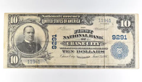 1902 $10 Chase City VA National Currency Large Note 9291 *1677