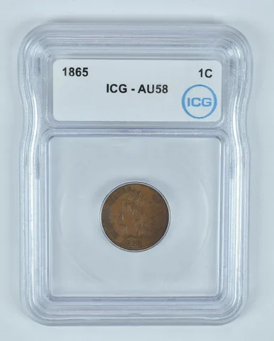 1865 Indian Head Cent AU58 ICG *9141
