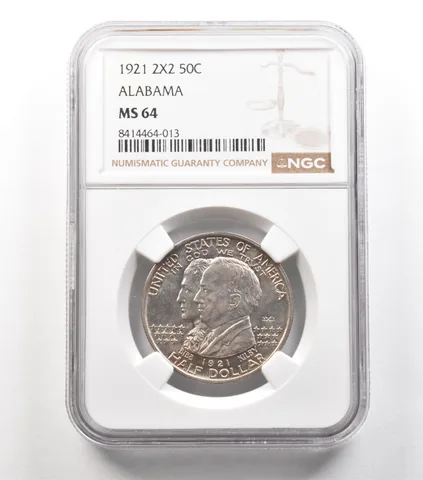 1921 Alabama Commemorative Half Dollar 2x2 MS64 NGC PQ a5308