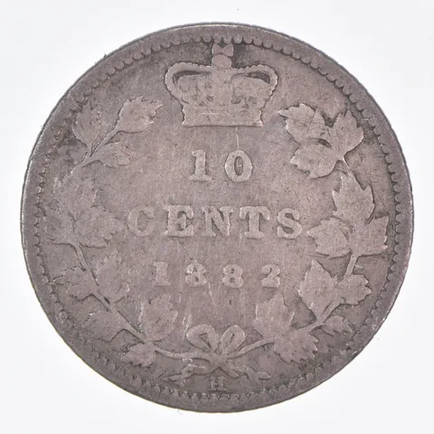 Better Date - 1882 Canada 10 Cents World Coin- Silver *085