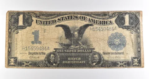 1899 $1 Silver Certificate Black Eagle Blue Seal Large Note *4514