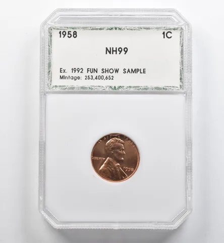 1958 Lincoln Wheat Cent 1992 Fun Show Sample NH99 PCI *9069