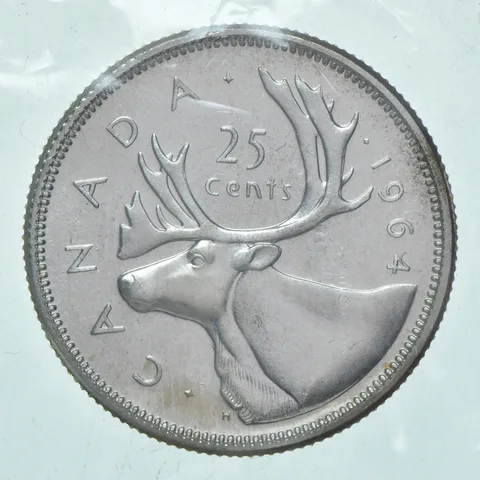 1964 Canada 25 Cents 80% Silver