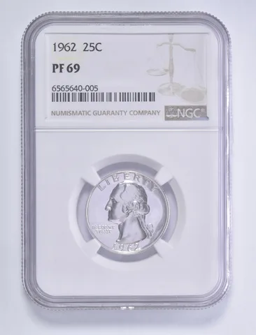 1962 Washington Quarter PF69 NGC Brown Lbl