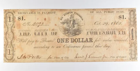 1862 $1 Portsmouth VA Obsolete Note *8930