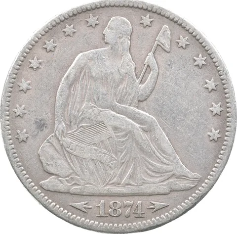 1874 Seated Liberty Half Dollar Arrows *7582