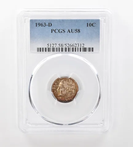 1963-D Roosevelt Dime AU58 PCGS Beautiful Tone *1010