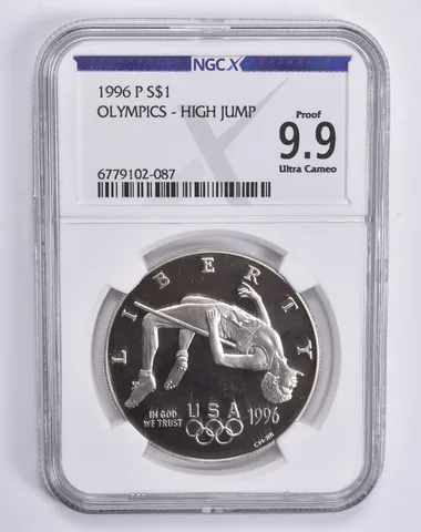 1996-P Olympic High Jump Commemorative Dollar Proof 9.9 UCam NGC X NGCX