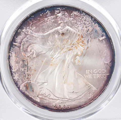 2003 American Silver Eagle MS68 PCGS Beautiful Tone *1302