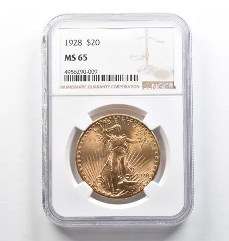 1928 $20 Saint Gaudens Gold Double Eagle MS65 NGC *9447