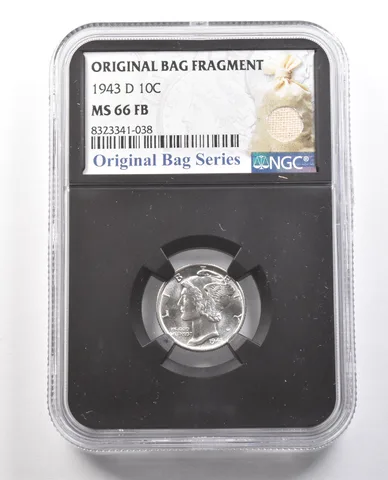 1943-D Mercury Dime Original Bag Fragment MS66 FB NGC a6134