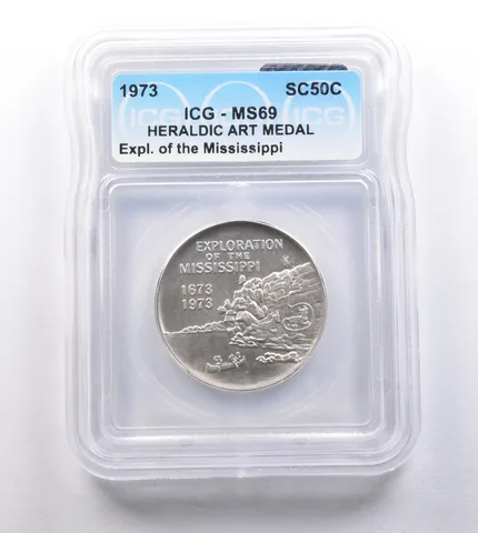 1973 So Called Half Dollar Exploration Of The Mississippi MS69 ICG