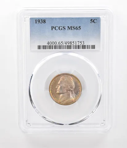 1938 Jefferson Nickel MS65 PCGS Beautiful Tone *2392