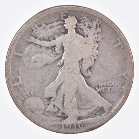 1916-P Walking Liberty Half Dollar CIRC G+ 90% Silver